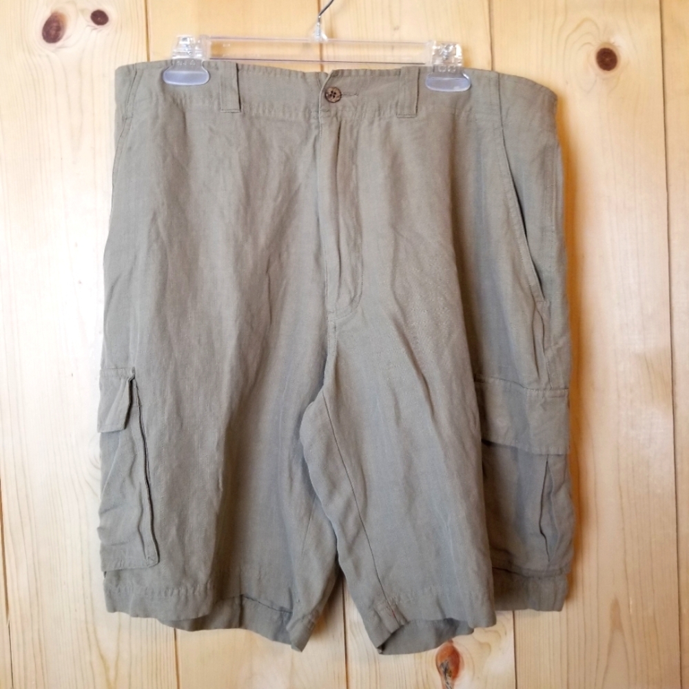 Caribbean Silk Linen Blend Cargo Shorts